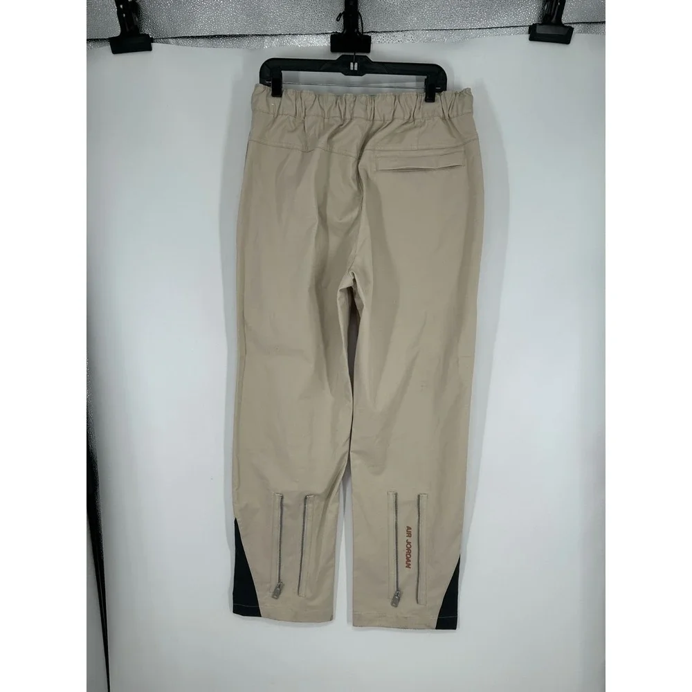 Air Jordan Flight Heritage Woven Pants Mens Large Beige Tan Loose Fit DV1609-206